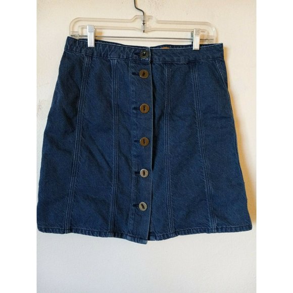 Pilcro and the Letterpress Pants - Anthro Pilcro and the Letterpress Jean A-line Skirt Size 8 Indigo Blue Denim
